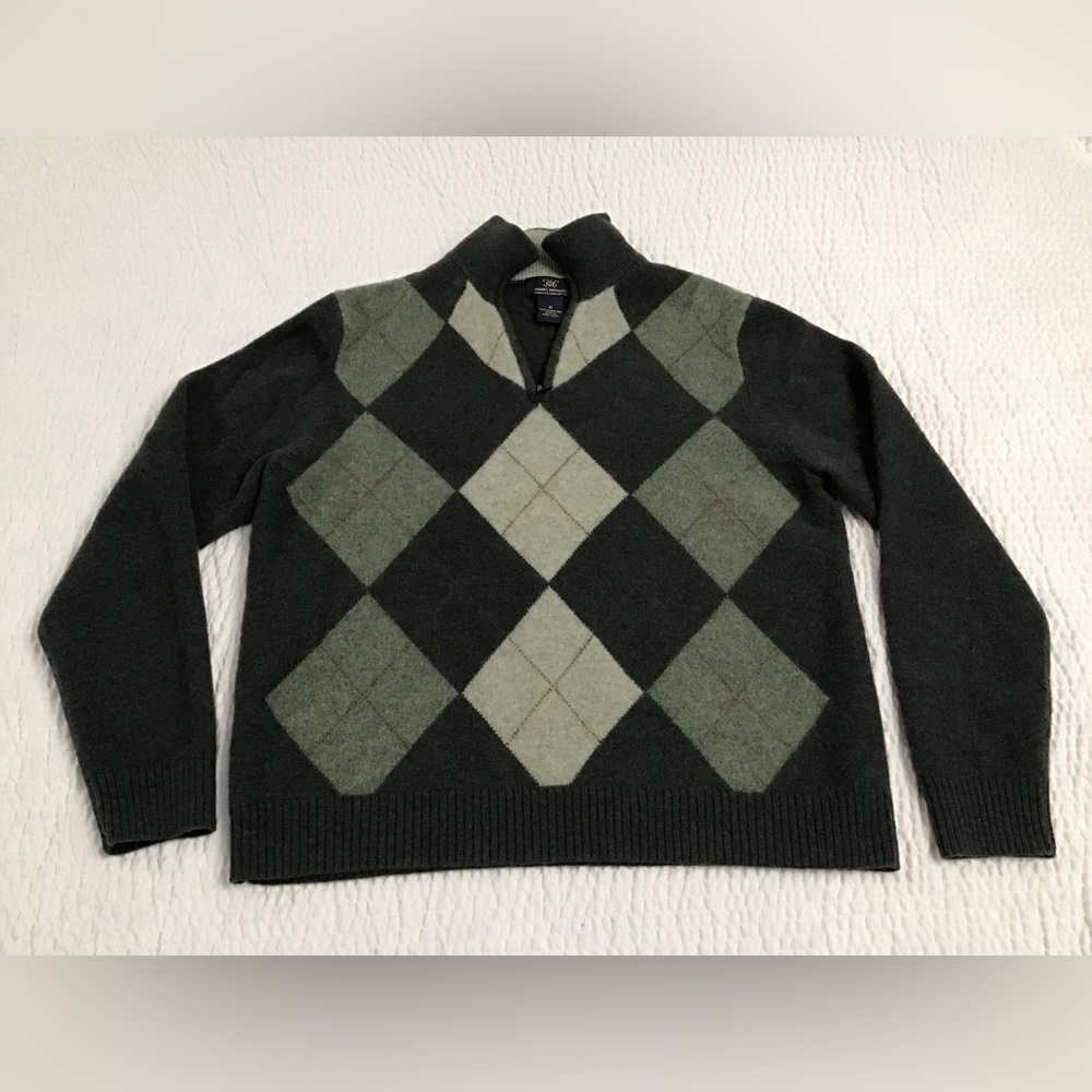 Brooks Brothers Quarter Zip Lambs Wool Sweater
